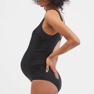 Motherhood Maternity Beach Bump™ Cutout Back Maternity One Piece Swimsuit UPF50+